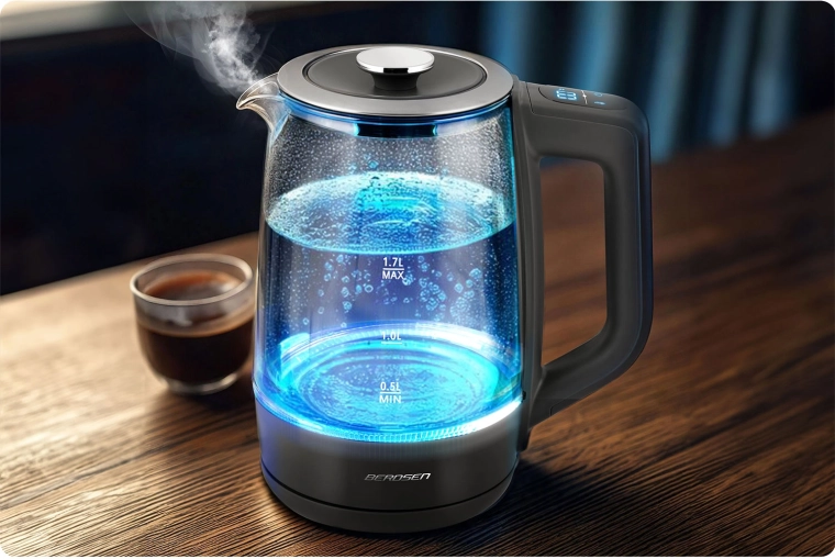 Elegant glas med LED-belysning