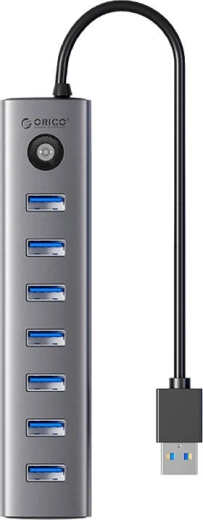 Orico USB-C hub med 7× USB 3.0, grå