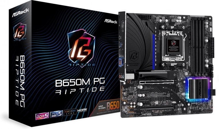 ASRock B650M PG Riptide – microATX bundkort AM5 med DDR5 og PCIe 5.0