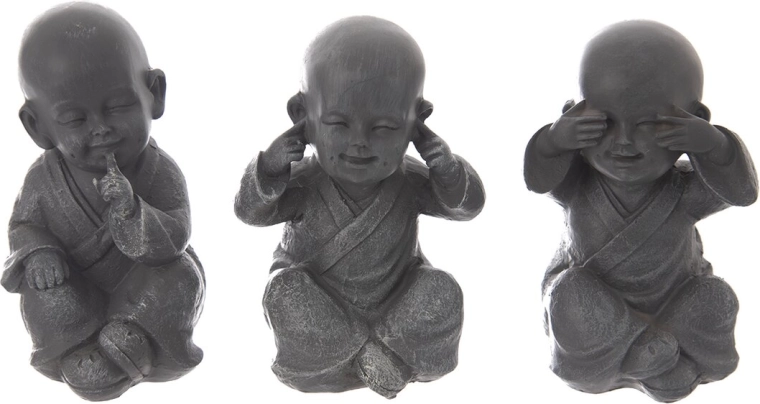 Dekorativ Buddha-figur i polystone 15 cm (3 varianter)