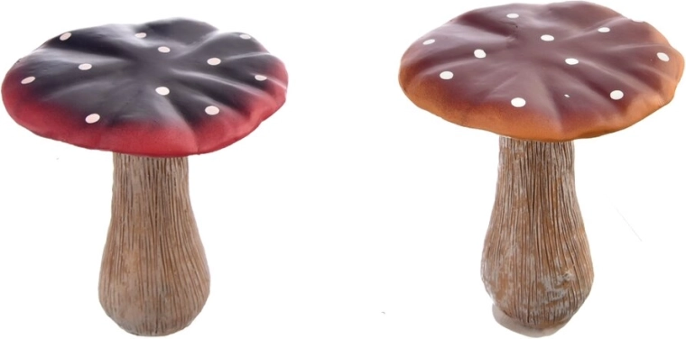 Dekorativ svamp i polyresin rødbrun 14 cm (2 varianter)