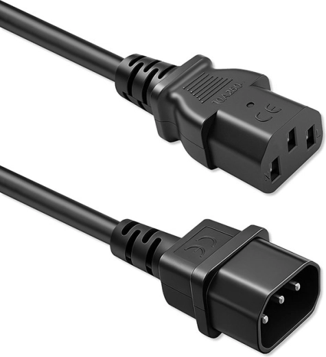 Strømkabel Schuko – IEC C13 til C14, 3×0,75 mm², 2 m, kobber Qoltec