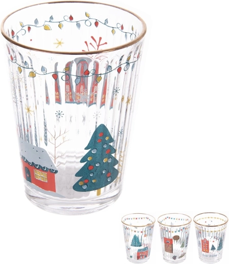 Juleglas 500 ml (13 cm), mix af 4 designs