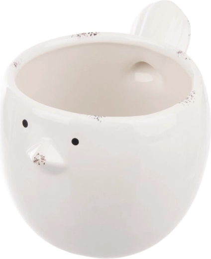 Keramisk fuglepotte hvid 17 cm