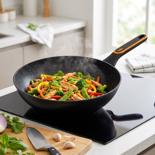 Dyb wokform til stir-fry, kød og pasta