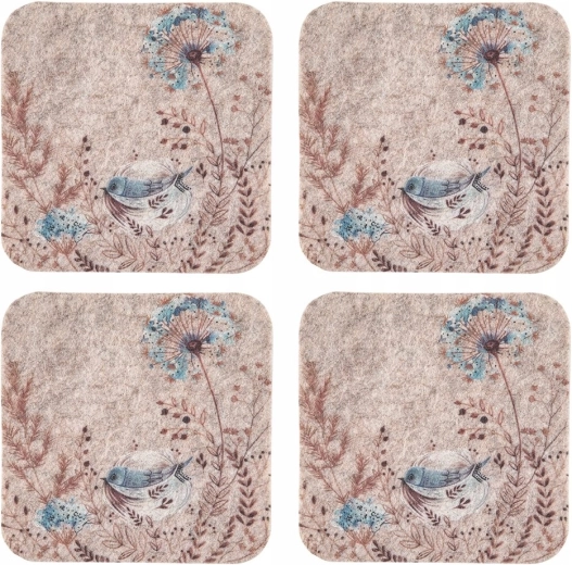 Sæt med 4 filtpuder Serenity 10 × 10 cm