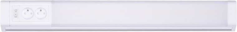Solight LED hjørne-køkkenlampe med 2 stikkontakter og afbryder 10 W 4100 K 51 cm