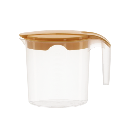 Plastikkande med låg og måleskala 1 l - 1 stk.