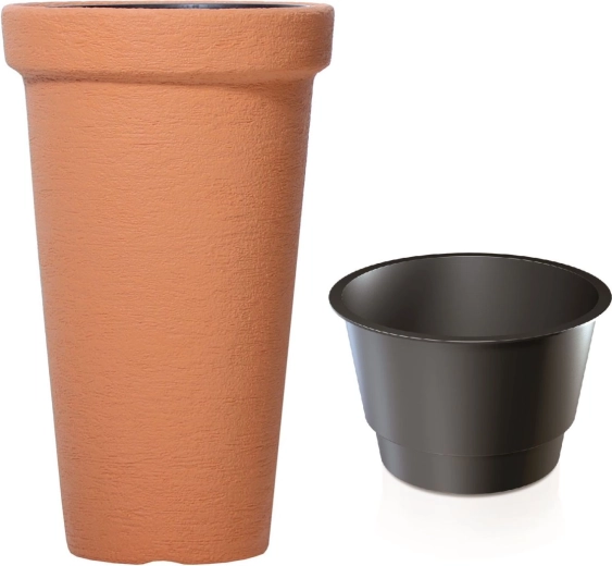 Classic tower blomsterkrukke 48 cm, teglfarvet