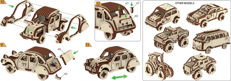 Træ 3D-puslespil – racerbilsmodel – Nummer 77