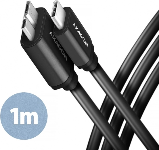 Kabel Micro-B USB til USB-C 3.2 Gen 1 1m 3A ALU PVC