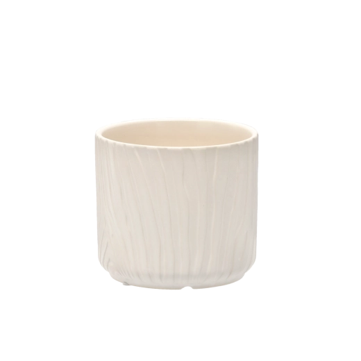 Keramisk skjuler til blomsterpotte, mat hvid 13 × 13 × 11,5 cm