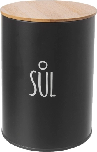 Minimalistisk sort design med tydelig mærkning „Sůl“