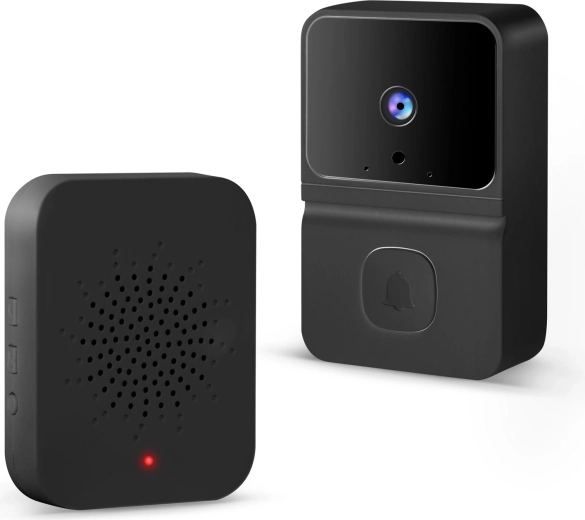 Trådløst Wi-Fi-videodørtelefonssystem med HD-batteri, sort