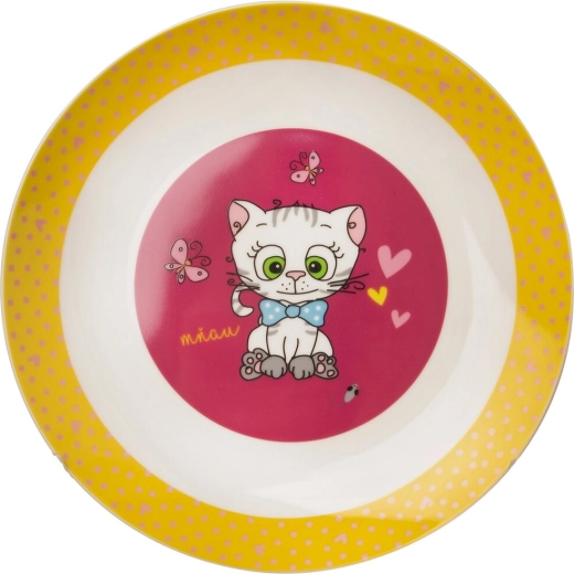 Børns lav portions­tallerken Katte 21 cm