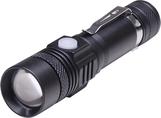 Solight genopladelig LED-lygte med cykelholder 400 lm, zoom, Li-Ion