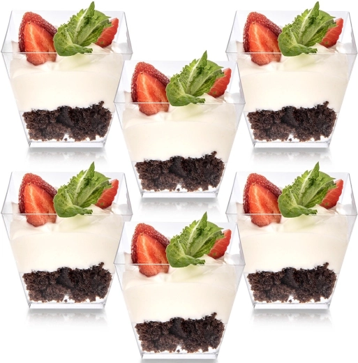 Plastikkopper til desserter og forfriskninger 180 ml, 6 stk.