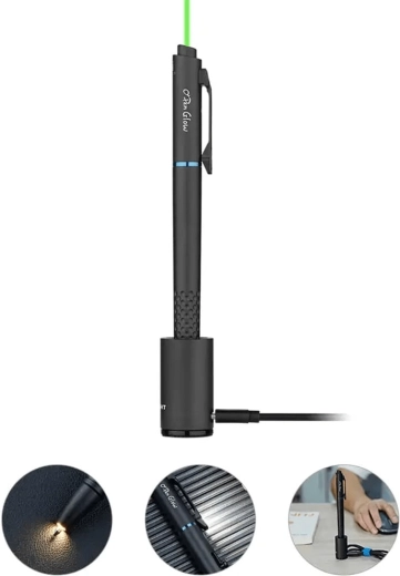 Meget alsidig 4-i-1: pen, to LED og grøn laser