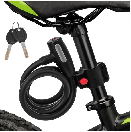 Cykellås TRIZAND 150 cm, stålkabel 12 mm med nøgle og holder