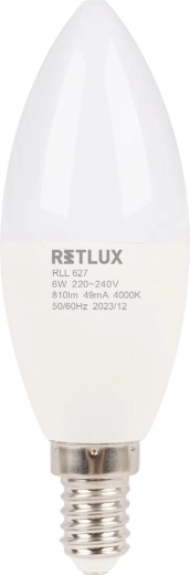 Retlux LED-lyspære stearinlys E14 6 W 4000 K