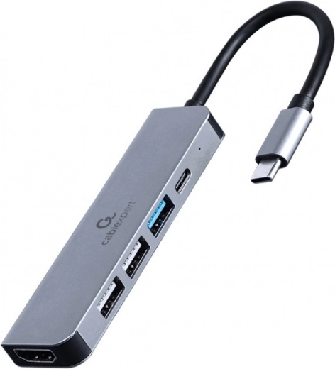 Multifunktionel USB-C adapter 5-i-1 med PD, HDMI og USB-porte