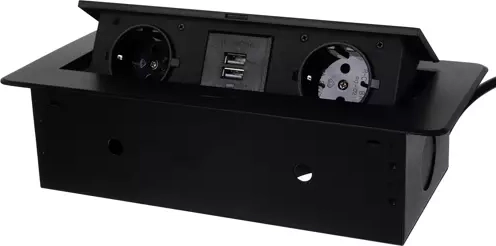 2× stikkontakt + 2× USB i ét modul