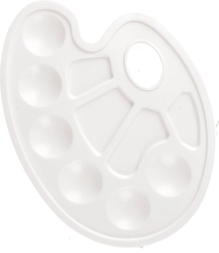 Farvepalette i plast (UH) hvid 23 × 17 cm