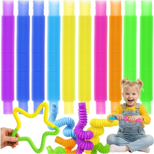 Kruzzel sensoriske pop-rør Montessori antistress - sæt med 10 stk.