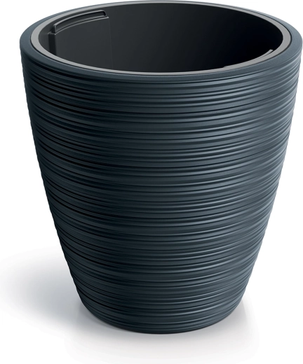 Urtepotte VENA ROUND med indsats 19,8 cm, antracit