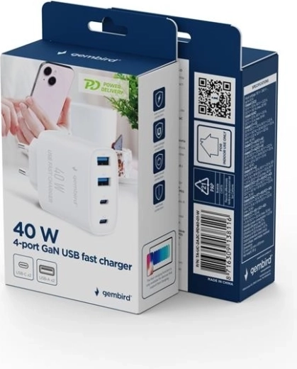 Hurtig opladning op til 40 W (USB PD + QC 3.0)