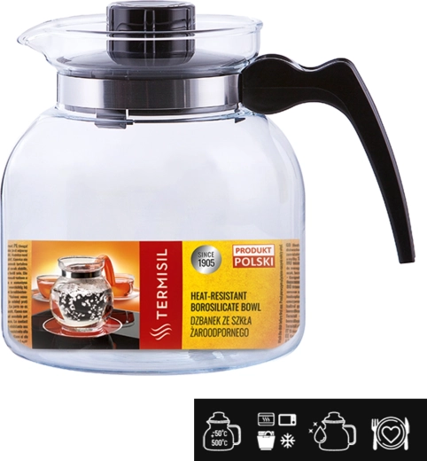 Varmebestandig kande af borosilikatglas 1,85 l TERMISIL Ewa