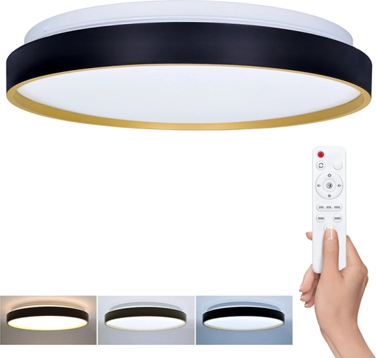 Solight loft- og vægmonteret LED-lampe Cala med fjernbetjening 48 W, 3360 lm, 38 cm, dæmpbar, CCT