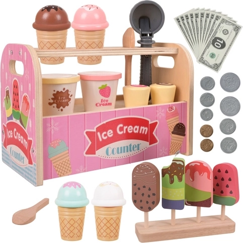 Træ-isbutik Kruzzel Montessori (33 dele) - 1 stk.