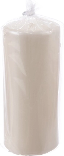 Dekorativt cylindrisk stearinlys cremefarvet, blankt 7 × 10 cm