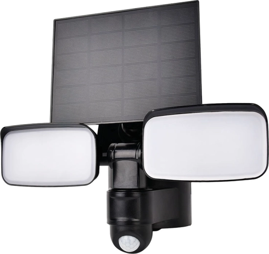 Solight LED solcellelampe til udendørs brug med bevægelsessensor 9 W 850 lm 4000 K sort – 1 stk.
