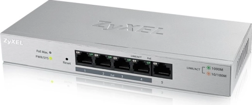 Smart switch ZyXEL GS1200-5HPV2 5x Gigabit 4x PoE 60W