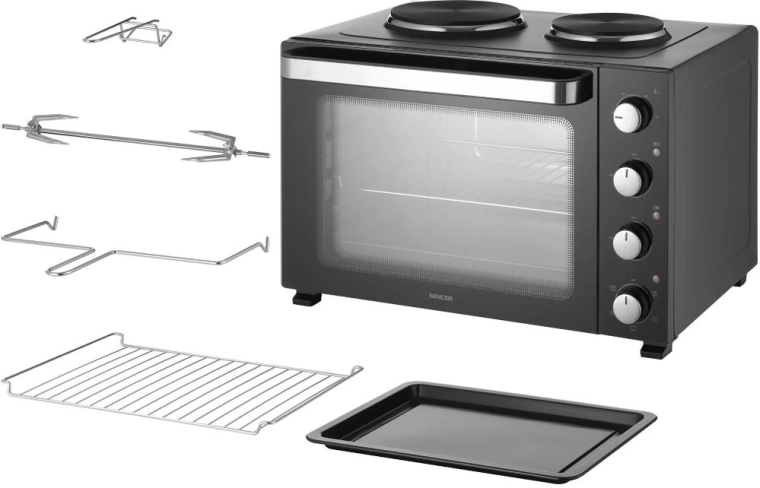Elektrisk ovn med kogeplader Sencor SEO 4800BK