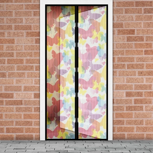 Magnetisk insektnet til døre med sommerfuglemotiv 100 × 210 cm