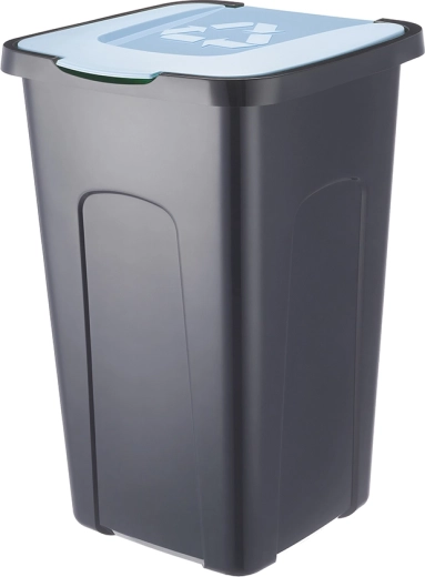 Affaldssorteringsspand 50 l sort – Blå