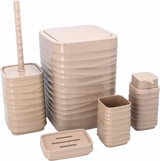 Komplet 5-delt sæt til et organiseret badeværelse