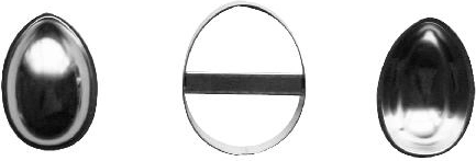 Sæt forme til 3D honningkagepåskeæg 70 mm, 7 dele