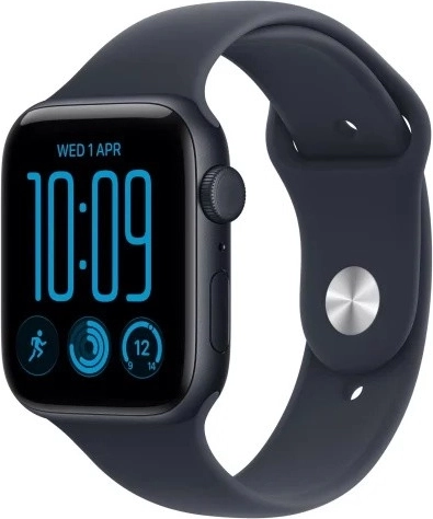 Apple Watch SE 3 GPS + Cellular 40 mm, aluminiumskabinet i midnatsfarve, mørkeblå sportsrem S/M
