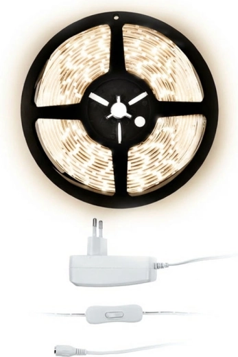 Solight LED-strips 5 m med adapter 12 V, neutral hvid 4000 K, IP20