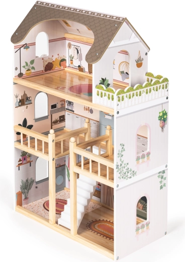 3 etager, 5 rum og balkon