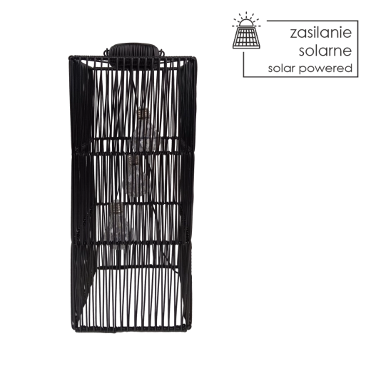 Sort solcelle-LED-lanterne 55 cm