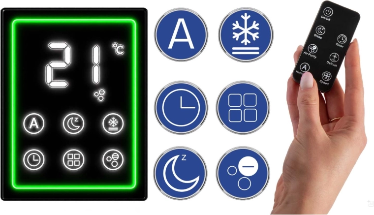 Praktisk betjening med touch og på afstand