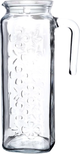 Kraftigt klart glas med dekorativt relief