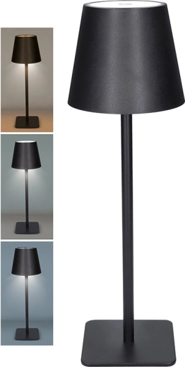 Solight LED genopladelig lampe Lucca 120 lm, dæmpbar, CCT, sort