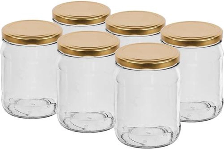 Henkogningsglas med låg 500 ml TWIST, sæt 6 stk.