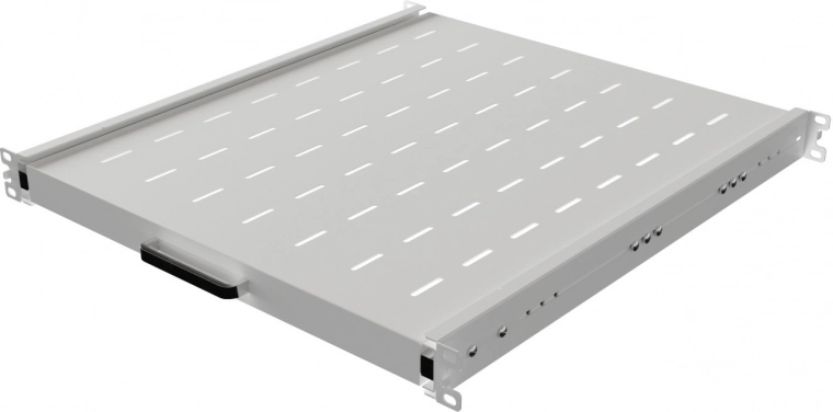 Udtrækkelig hylde til 19" rack 1U, 500 mm, grå